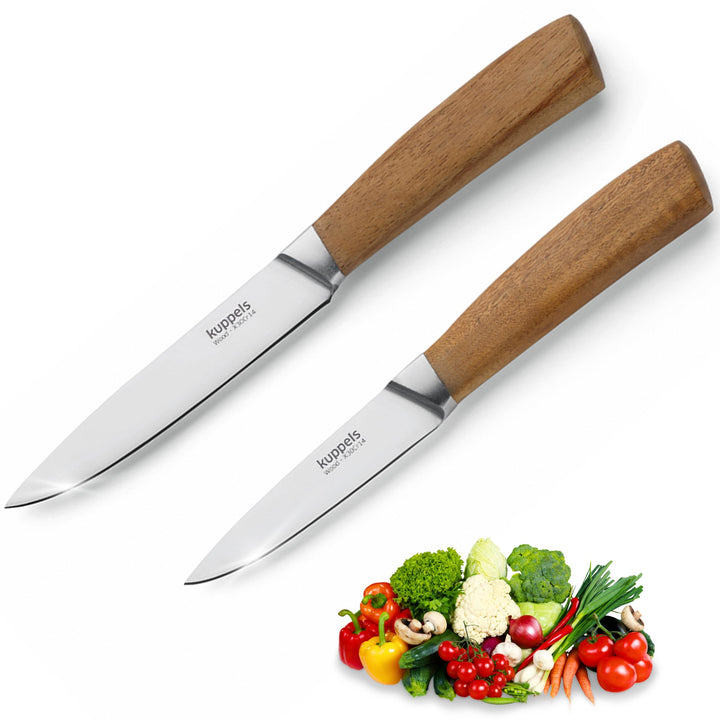 Kuppels WOOD Küchenmesser Set 2 teilig, Extrem scharfes Küchenmesser Set aus Chrom Vanadium Stahl, G