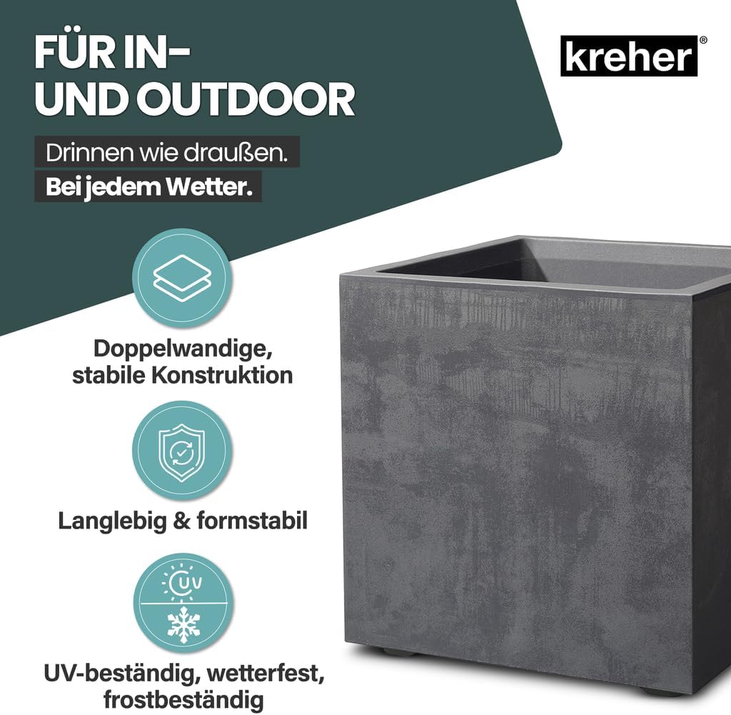 Kreher XL Pflanzkasten Millennium in verschiedenen Formaten und Farben. Tolle Naturstein Optik in Br