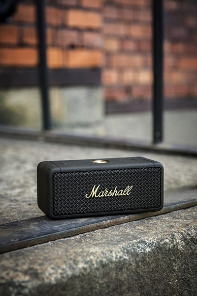 Marshall Emberton Bluetooth Tragbarer Lautsprecher, Kabelloser, Wasserabweisend - Schwarz und Messin