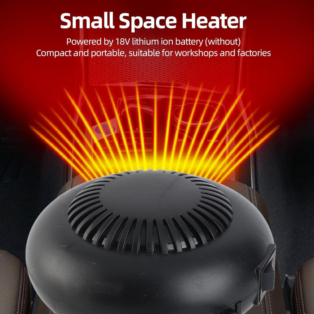 Wakects 18V Heizlüfter Tragbarer Kleiner Heizventilator 2 Temperaturstufen 30-80°C Leiser Betrieb mi
