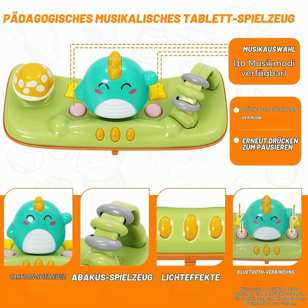 Lauflernwagen Baby Dinosaurier mit Musikalischem Spielset,Fussstütze,Höhenverstellbar,360° Geräuscha