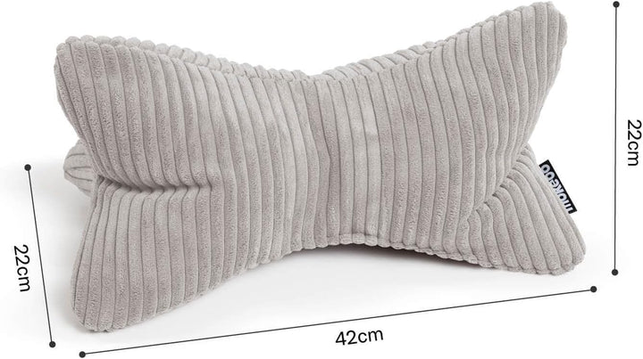 mokebo 'Der Leseknochen' Lesekissen aus weichen Cord-Stoff, ergonomisches Nackenkissen aus gemütlich