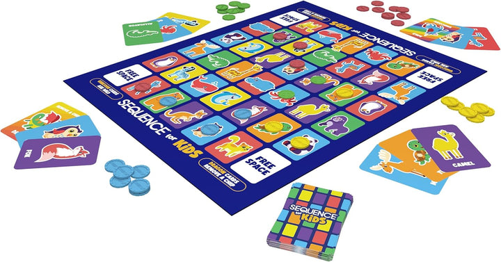 Sequence for Kids – Das Strategiespiel Kein Lesen erforderlich von Jax, Mehrfarbig, 27,9 cm (2–4 Spi