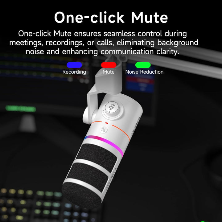 COMICA EJoy D10 Pro Mikrofon Cardioid Dynamisches USB-C/XLR Mikrofon mit 48kHz/24bit, RGB-Beleuchtun