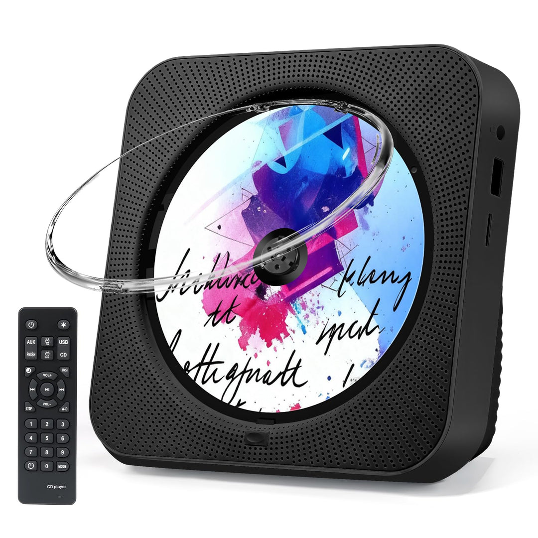 Tragbarer CD-Player, Desktop CD Players Bluetooth 5.1 mit Fernbedienung Unterstützung Timer, HiFi-La