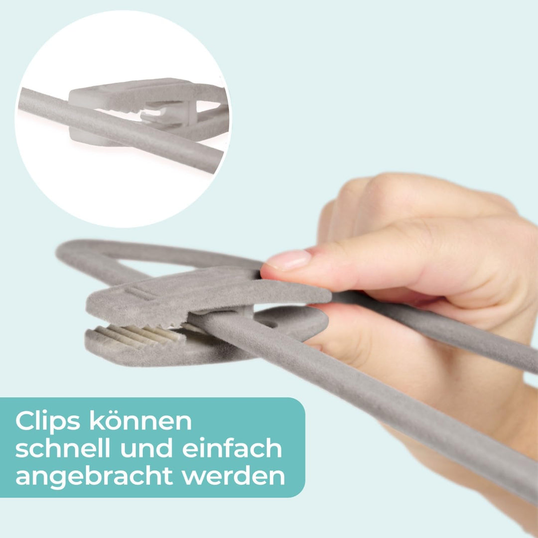 Blumtal Kleiderbügel 30 Stück Mit Clips - 360° Drehbar, Platzsparend, Rutschfest - Mit Klammern für