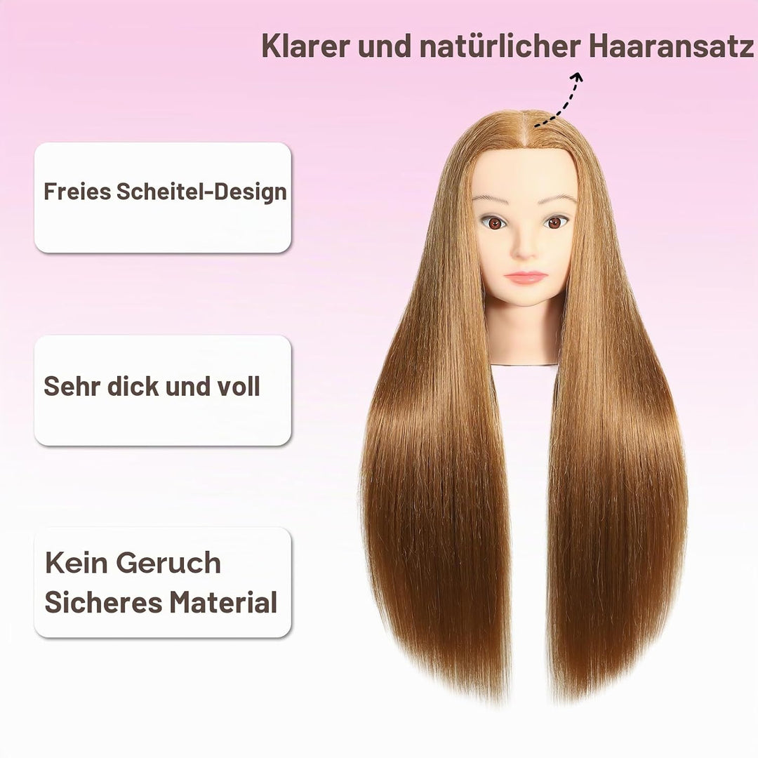 Schaufensterpuppe Kopf 30% Echthaar 50-55cm Ausbildung Kopf Kosmetologie Manikin Puppe Kopf Praxis K