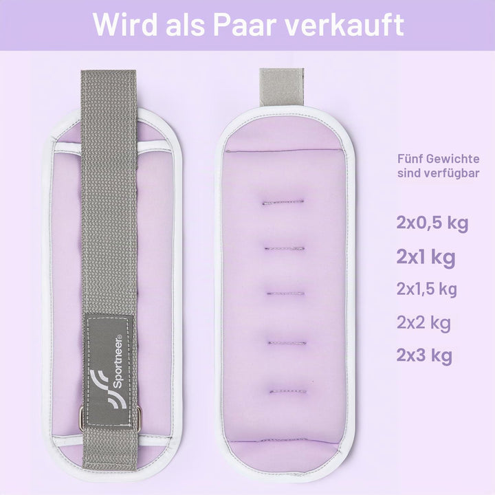 Sportneer Knöchelgewichte für Beine und Arme - Gewichtsmanschetten Set für Frauen und Männer für Kra