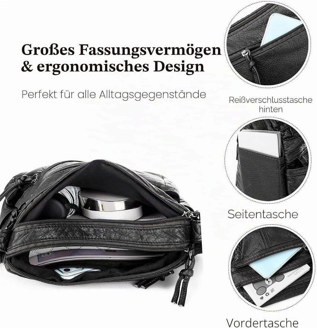 FANDARE Damen Umhängetasche Schultertasche Frauen Crossbody Bag Wasserdicht PU Leder Damentasche Sch
