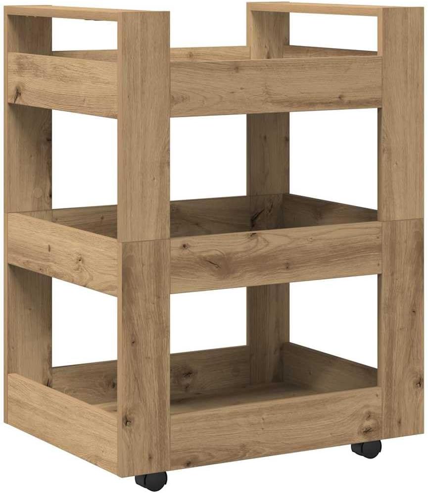 vidaXL Küchentrolley Artisan-Eiche 60 x 45 x 80 cm Holzwerkstoff, Küchenwagen, rechteckiges Design,