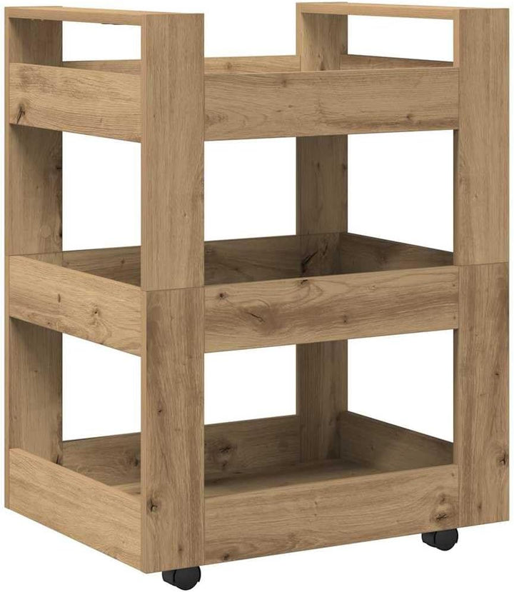 vidaXL Küchentrolley Artisan-Eiche 60 x 45 x 80 cm Holzwerkstoff, Küchenwagen, rechteckiges Design,