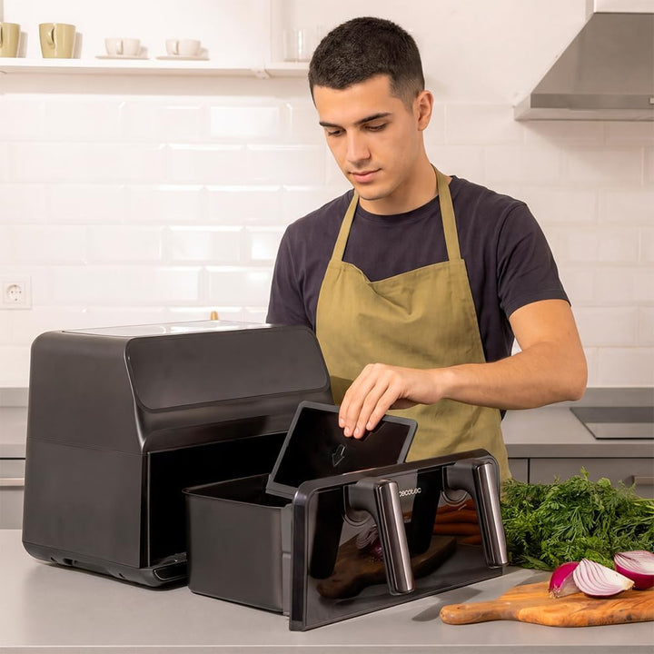Cecotec Heissluftfritteuse Cecofry Advance 9000 Window. 2200 W, 9 L, 2x4,5 L, 60–200 °C, Dual-Zone,