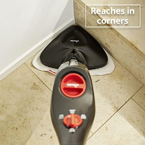 Vileda Steam Plus Dampfreiniger mit Mikrofaser-Pad, hygienische Bodenreinigung, entfernt bis zu 99,9