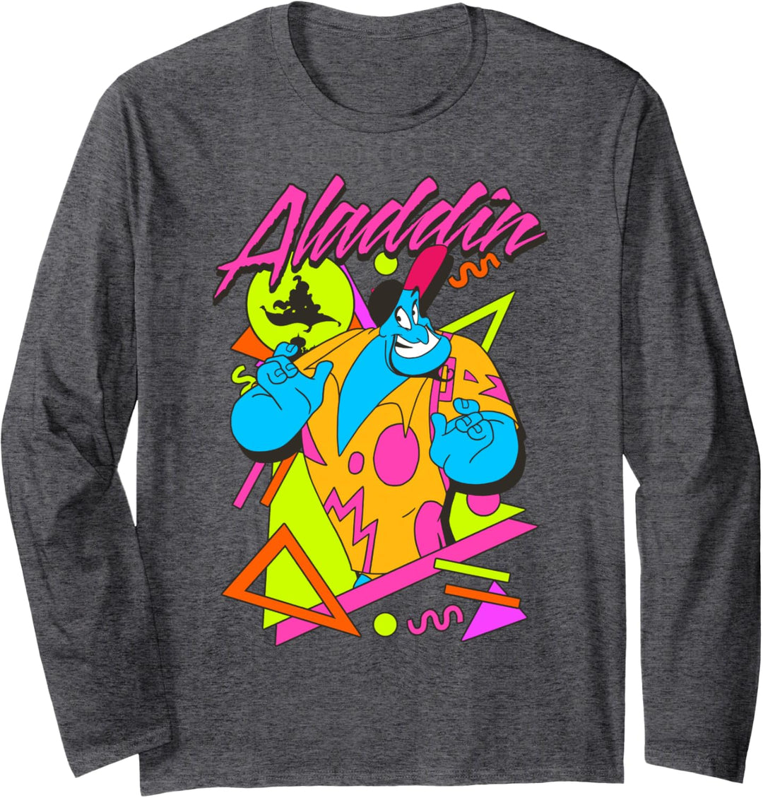 Disney Aladdin Genie 80's Style Pop Art Portrait Langarmshirt