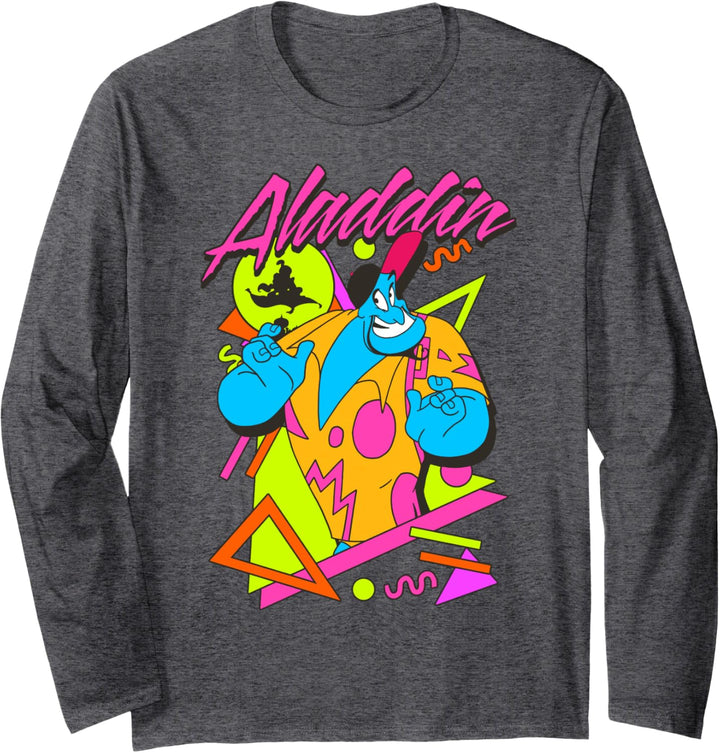 Disney Aladdin Genie 80's Style Pop Art Portrait Langarmshirt