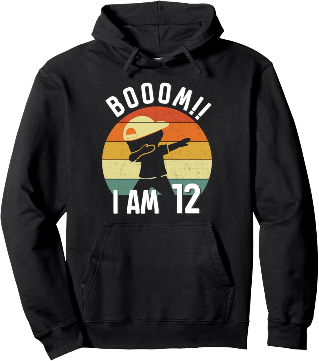 Kinder Dabbing Geburtstag 12 Jahre alt Outfit Jungen Boom! I'm 12 Pullover Hoodie