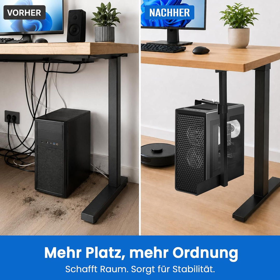 PC Halterung Unter Tisch – Robuster Höhenverstellbarer Computergehäuse Halter – Platzsparend für Gam