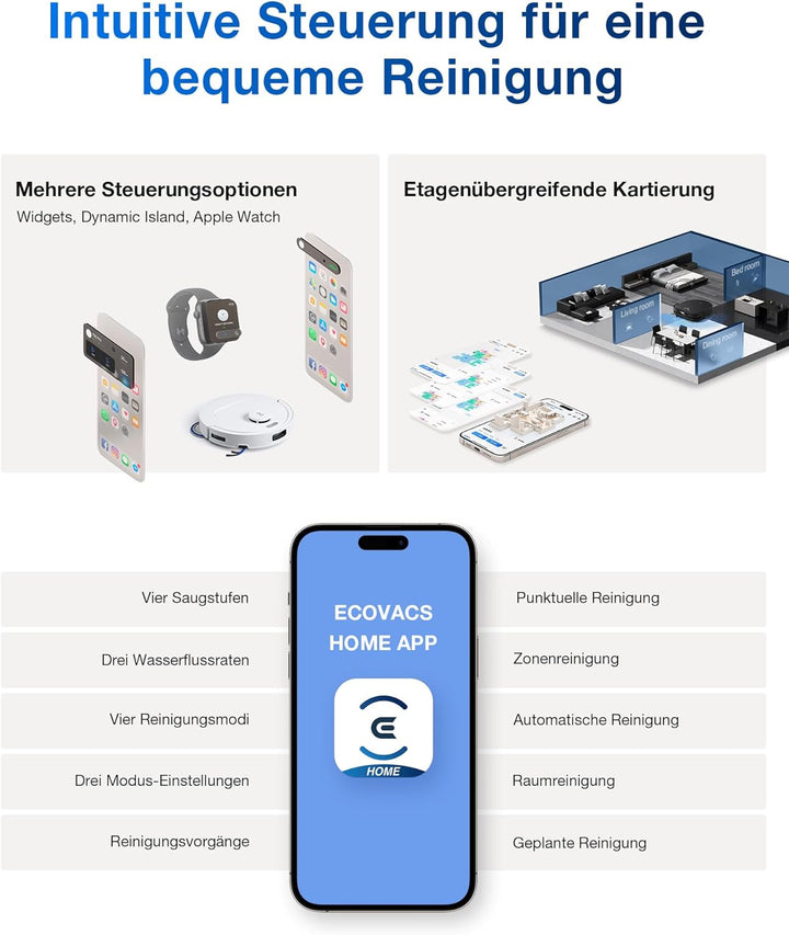 ECOVACS DEEBOT T30C Omni Gen2, Saugroboter mit Wischfunktion, 25.000 Pa, OZMO Turbo 2.0 Wischsystem,