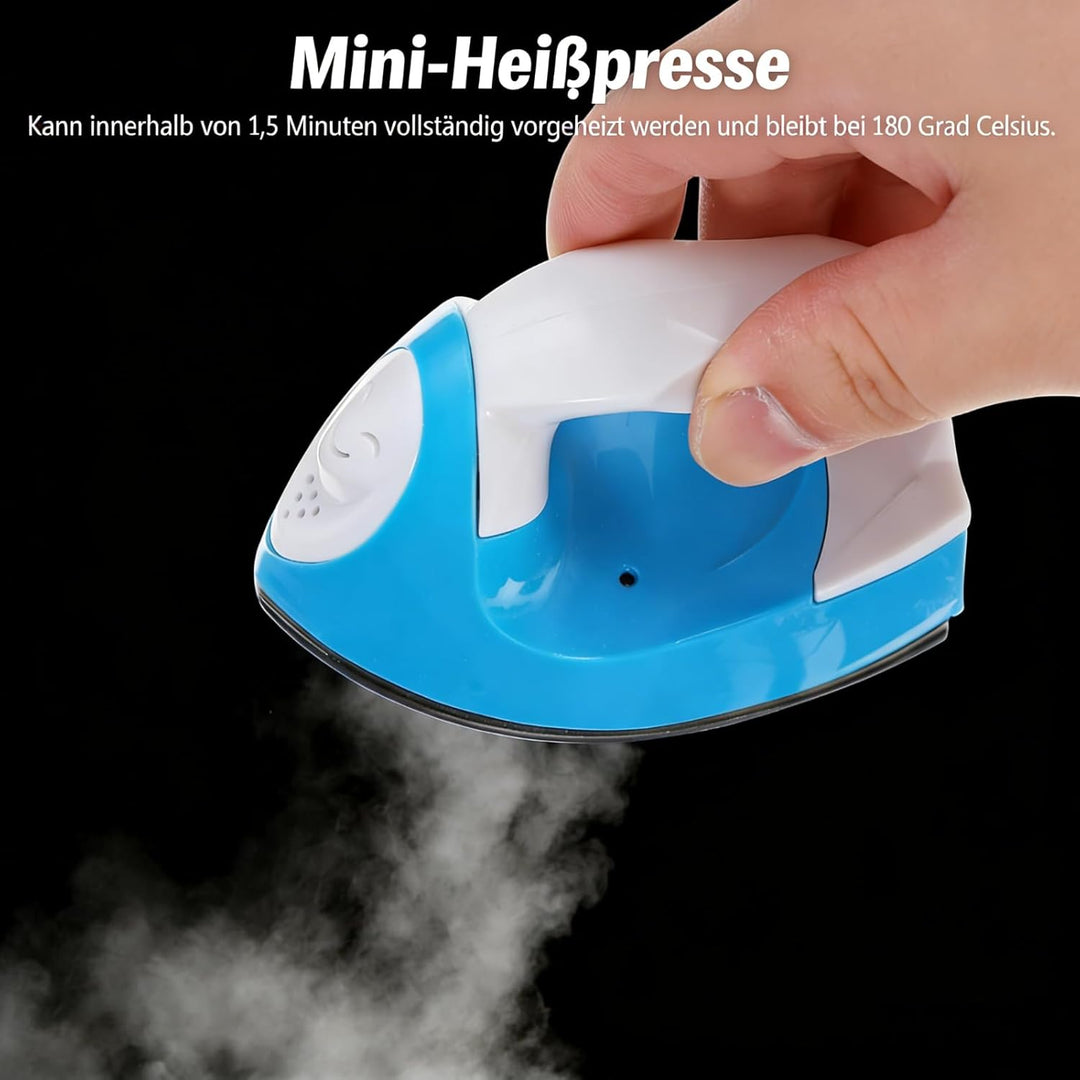 NOLITOY Mini Heisspresse Bügeleisen Tragbar Schnelles Vorheizen Gehäuse Heizplatte DIY Stoff Transfe