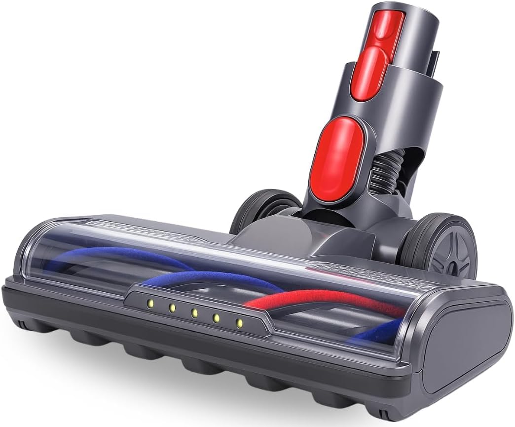 Dripl Bürste für Dyson V7/V8/V10/V11/V15 Staubsauger, Bodendüse mit 5 LED-Leuchten & Direktantrieb f