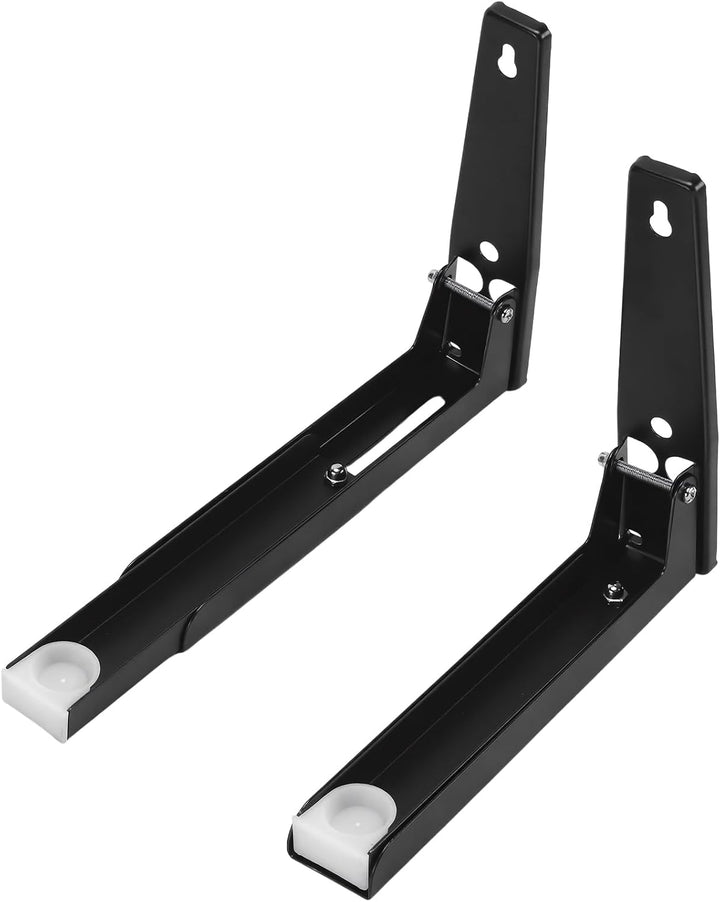2 Paar Verstellbare Mikrowellenhalterung, 23,5-40cm Schwarz Wandhalterung Mikrowelle mit Ausdehnungs