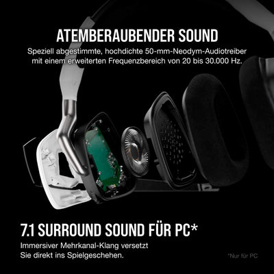 Corsair VOID ELITE Wireless-Gaming-Headset (virtueller 7.1-Surround-Sound, 2,4-GHz-WLAN mit geringer