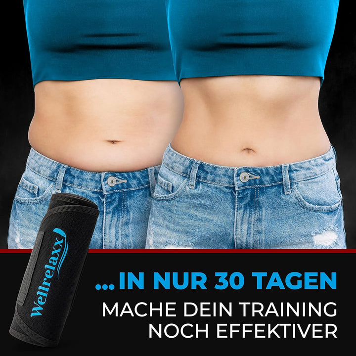 Bauchweggürtel Damen mit stark haftendem Klettverschluss - Schwitzgürtel bis 115cm - Waist Trainer D