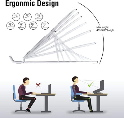 OUGEP Laptop Ständer, Tragbarer Faltbar Höhenverstellbar Notebook Ständer, Kompatibel mit MacBook Pr