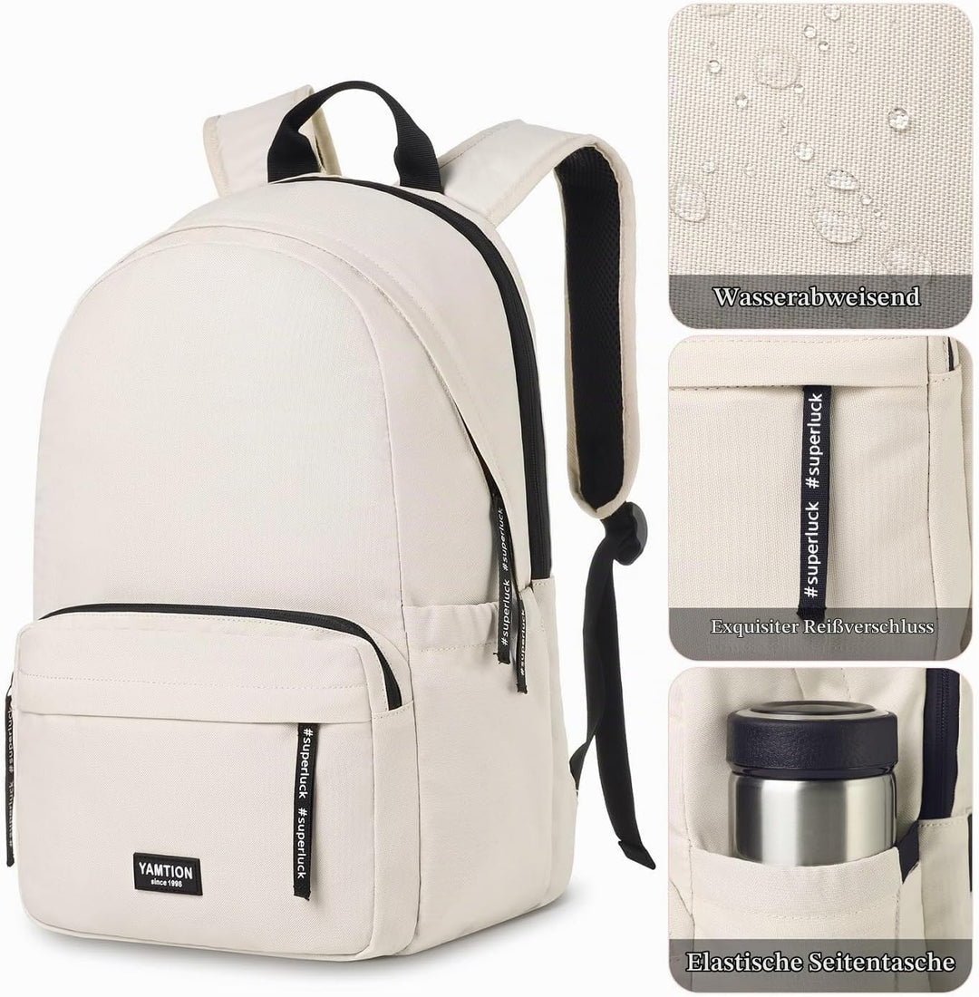 YAMTION Schulrucksack Mädchen Schultasche Damen mit 15.6 Zoll Laptopfach,Rucksack Studium Schule Uni