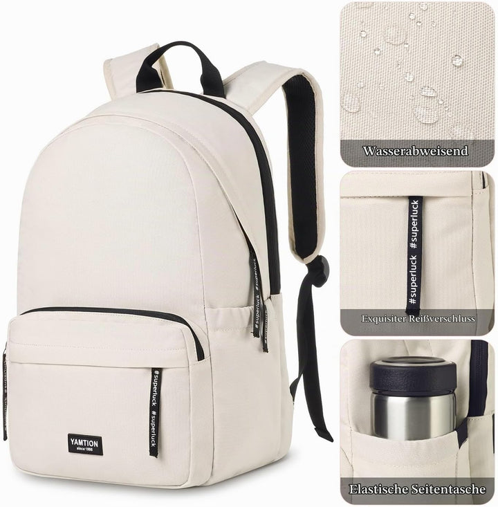 YAMTION Schulrucksack Mädchen Schultasche Damen mit 15.6 Zoll Laptopfach,Rucksack Studium Schule Uni