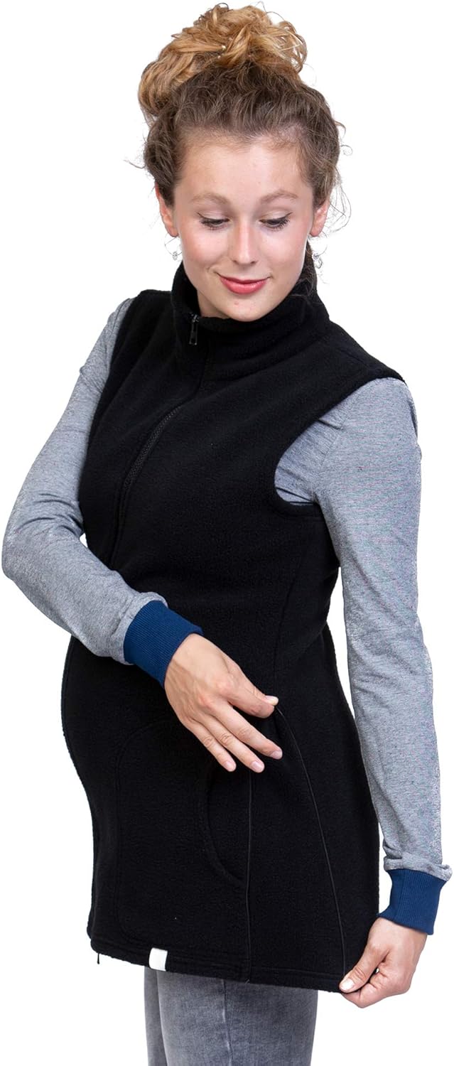 Viva la Mama - Trageweste aus Fleece, Winter Zusatzweste für Tragejacken - RERIK S Schwarz, S Schwar