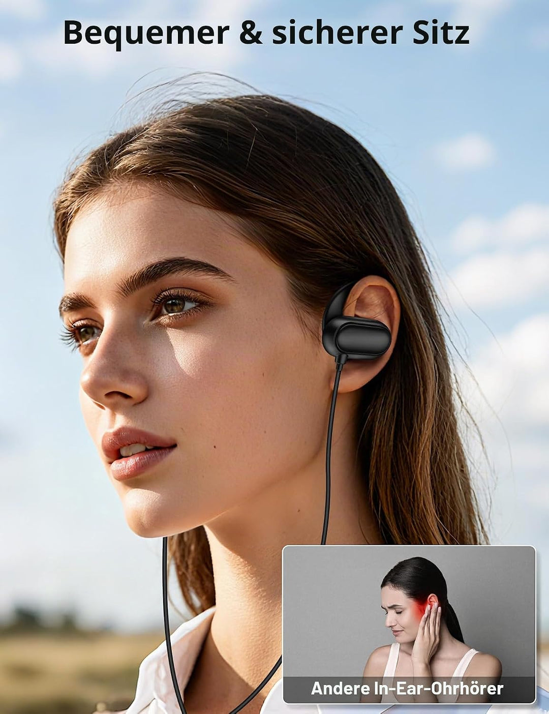 AUX 3,5mm Sport Kopfhörer Kabelgebunden für Xiaomi Redmi Note 14s 14 14Pro 15C Poco M7Pro,1,5m Kabel