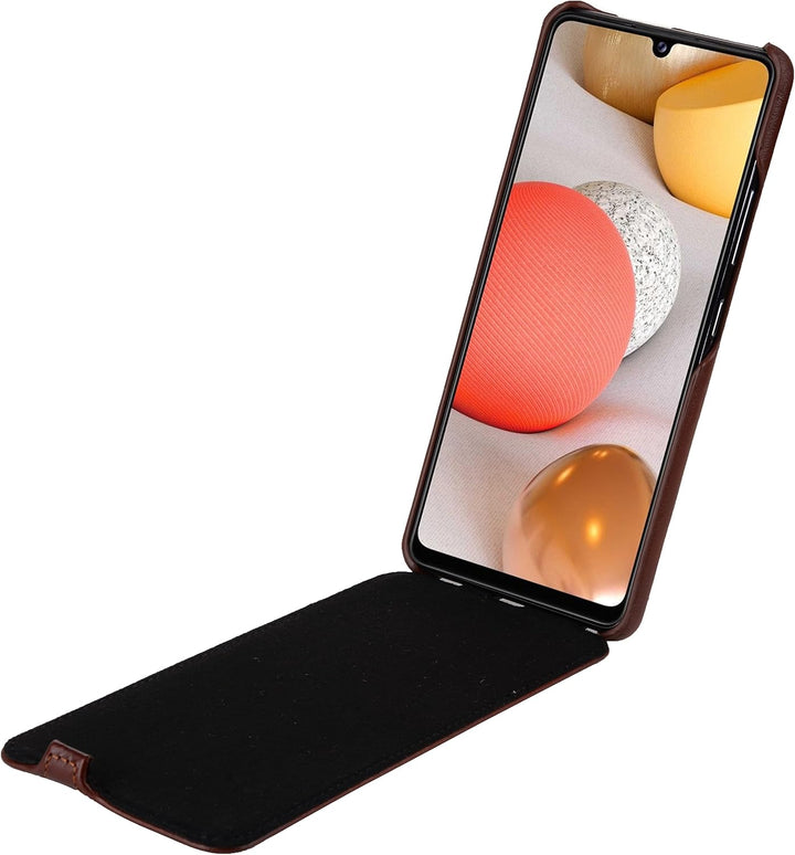 STILGUT UltraSlim kompatibel mit Samsung Galaxy A42 Hülle aus Leder - Samsung A42 5G Flip Case, Klap