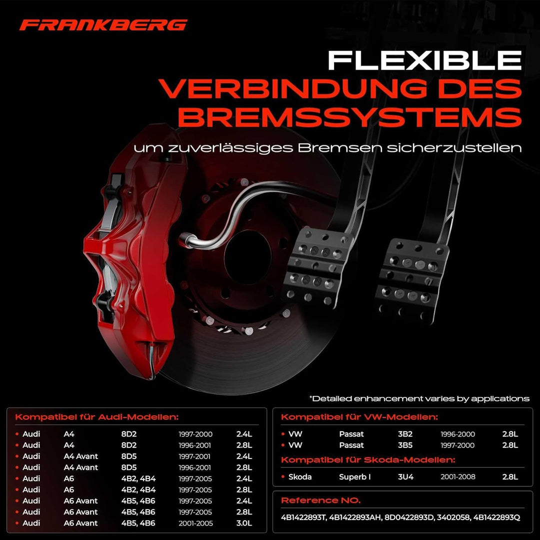 Frankberg Servoleitung Lenkung Benzin Kompatibel mit A4 8D2 8D5 1996-2001 A6 4B2 4B5 1997-2005 Super