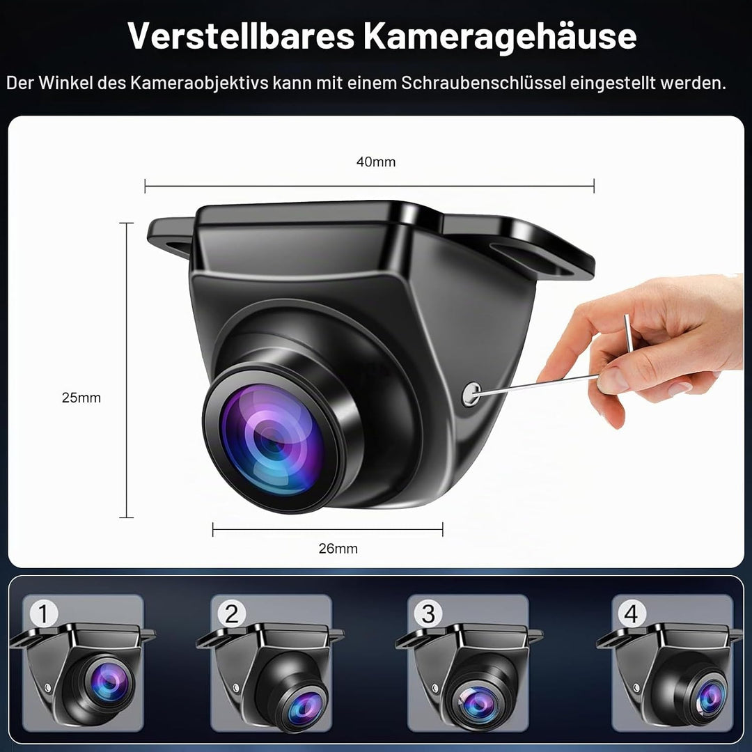 OBEST AHD Auto Rückfahrkamera, 360° Drehbar 1080P Rückfahrkameras, IP68 Wasserdicht Metall Rückblick