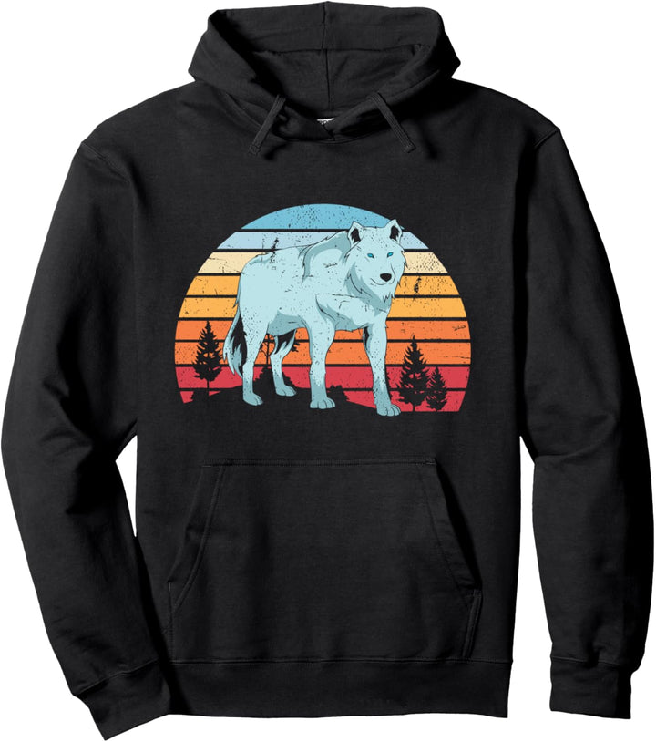 Retro Wolf Pullover Hoodie