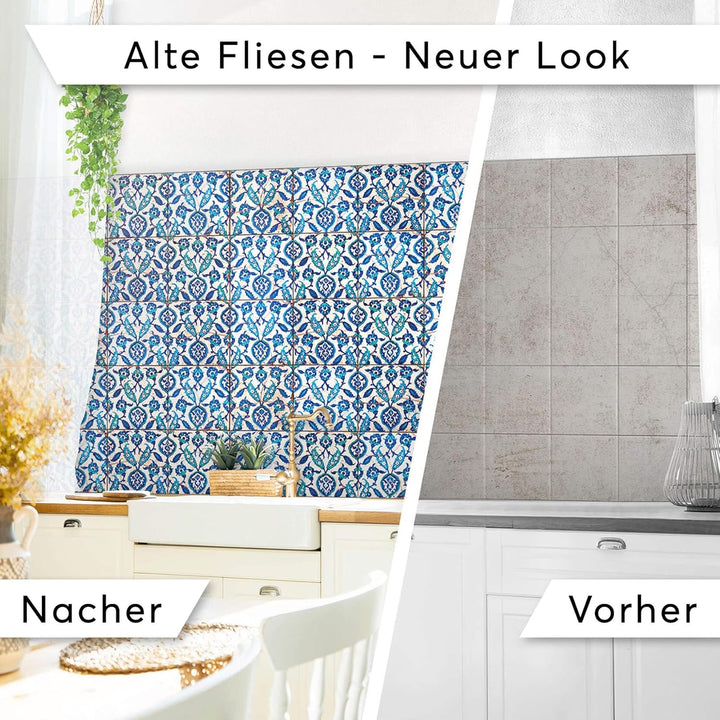 60 Stück Fliesenfolie für Küche und Bad 15x15 cm - Mosaikfliesen, Fliesensticker - selbstklebende Fl