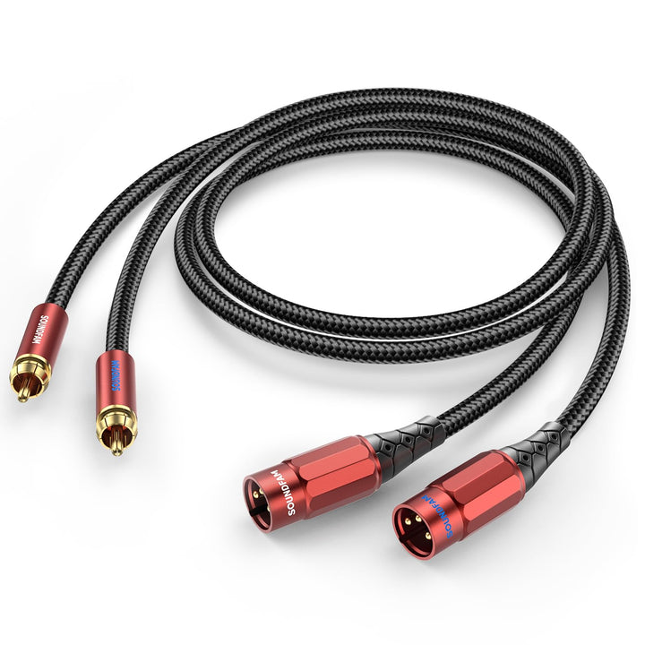 SOUNDFAM Dual Cinch auf XLR Kabel, PREMIUM 2RCA-Stecker auf 2XLR-Stecker Audio Verbindungs Kabel - 8
