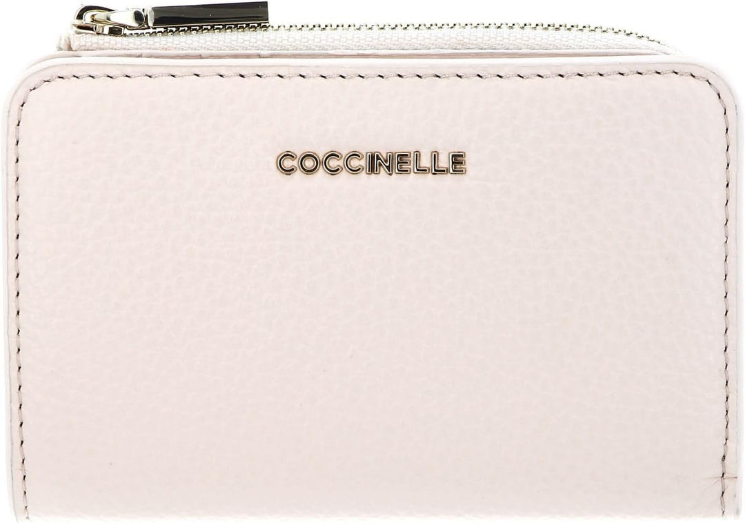 Coccinelle Metallic Soft Wallet Grained Leather Creamy Pink