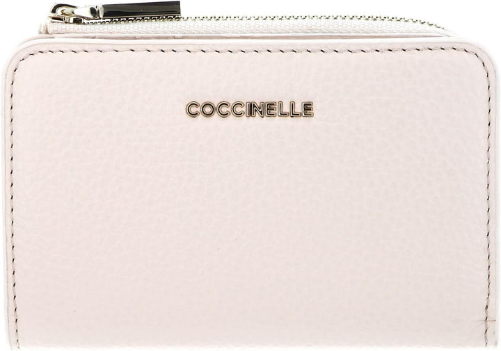 Coccinelle Metallic Soft Wallet Grained Leather Creamy Pink