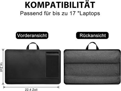 Laptopkissen für Bett mit Kissen，Laptop Unterlage Zubehör Couch mit Mausunterlage and Handgelenkaufl