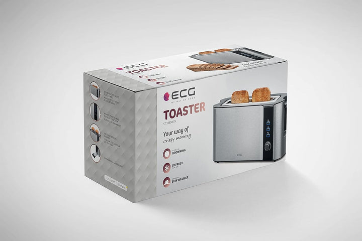 ECG ST 10630 SS Toaster, Rostfreier Stahl, Schwarz-silber
