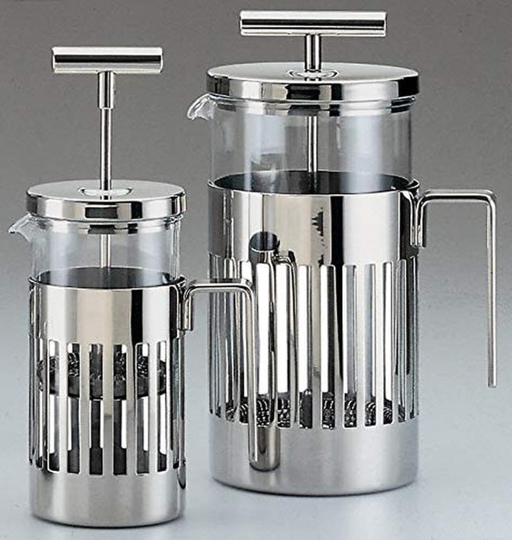 Alessi 9094/8 Pressfilter aus Edelstahl 18/10 glänzend poliert und hitzebeständigem Glas , 4 x 14.5