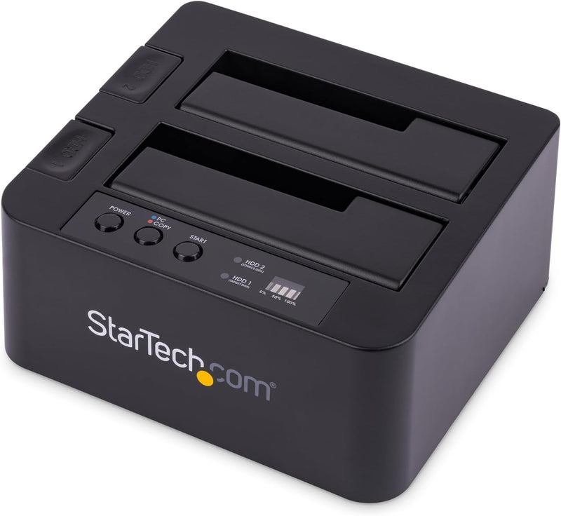 StarTech.com Dual-Bay Festplatten-Kopierer, Selbständiger USB 3.0 (5 Gbit/s) / eSATA auf 2.5/3.5" SA