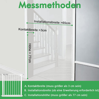 UISEBRT Türschutzgitter Ohne Bohren Treppenschutzgitter für Kinder 105 - 115cm breit, Auto-Close Bab