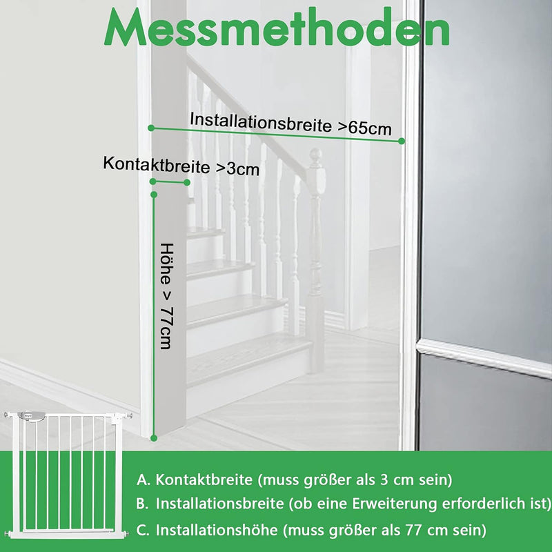 UISEBRT Türschutzgitter Ohne Bohren Treppenschutzgitter für Kinder 105 - 115cm breit, Auto-Close Bab