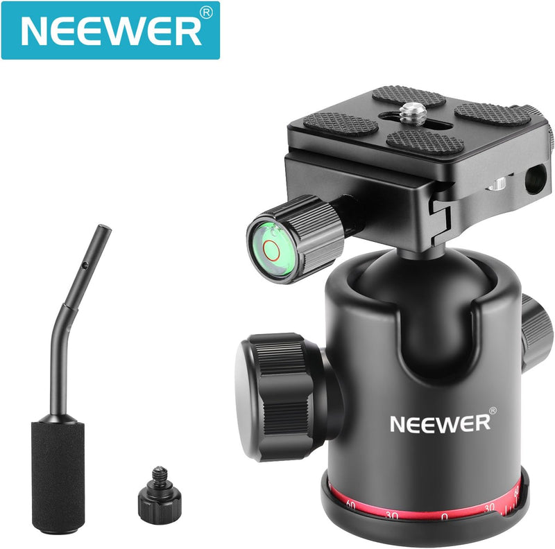 NEEWER Hochleistungs Kamera Stativkopf, Kugelkopf mit Griff und 1/4Zoll Arca Typ QR Platte, 360° Pan