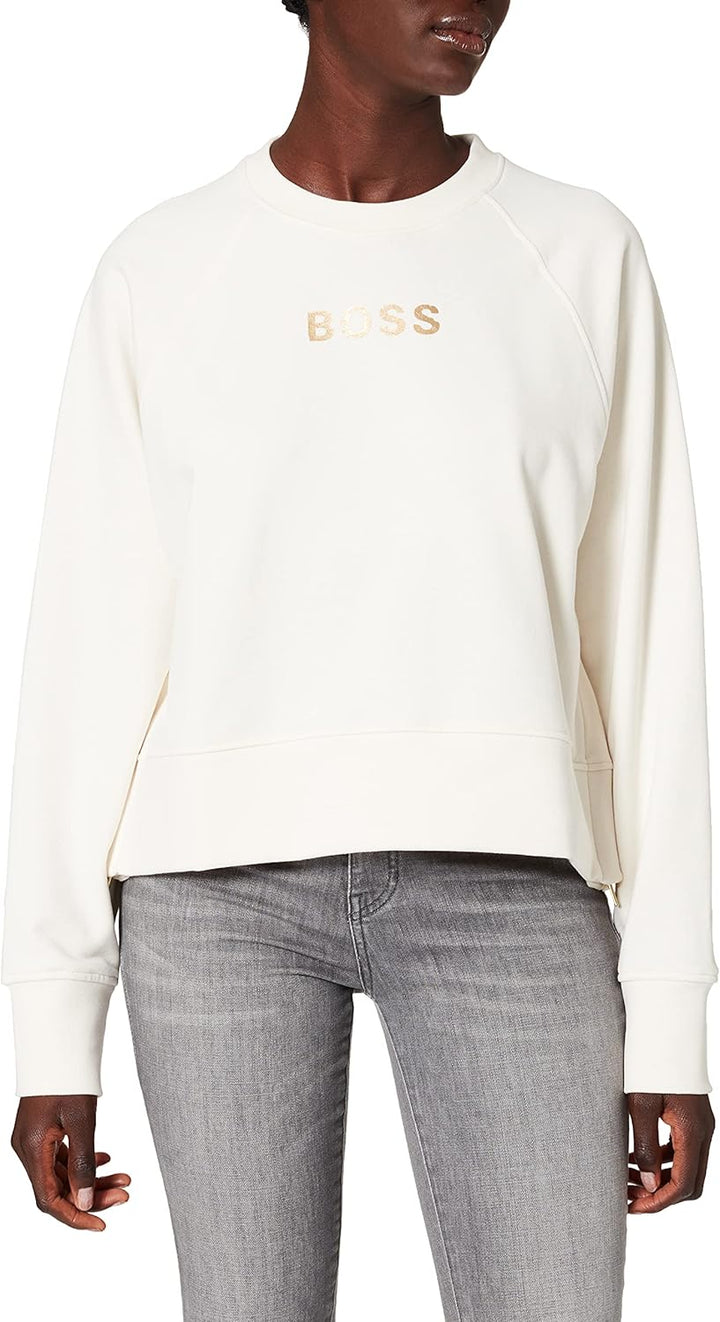 BOSS Damen C_elia_Gold Sweatshirt L Open White118, L Open White118