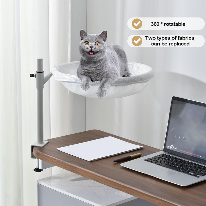Katzenbett Schreibtischmontage - Katzen Schreibtisch Hängematte | 360° Drehbares Möbelstück Mit Abne