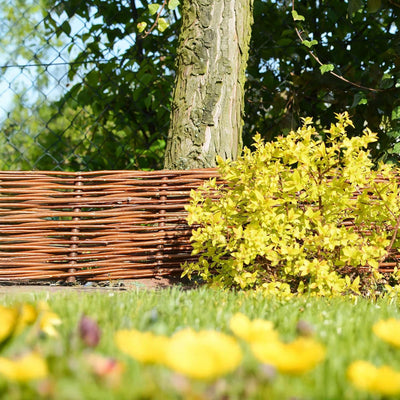 BOGATECO 10 x Beeteinfassung aus Weide | 100 cm Lang & 20 cm Hoch | Holz-Zaun Rasenkante | Weiden-Za